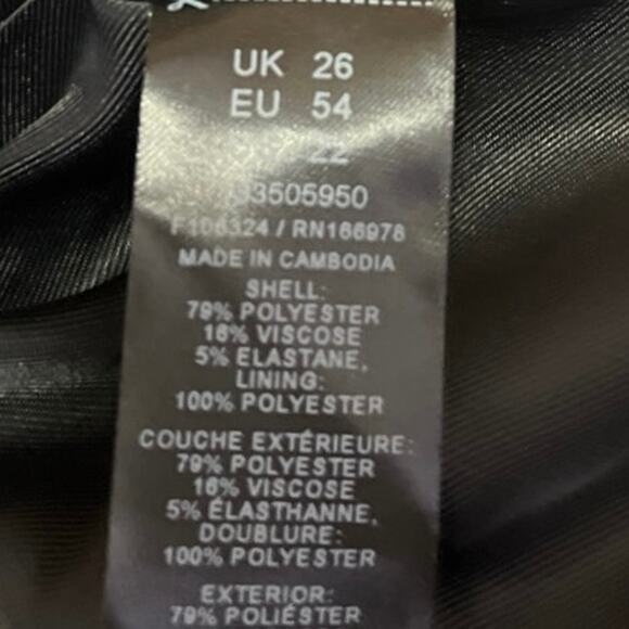 NEW ASOS Black Long Sleeve Peak Lapel Single Button Blazer Suit Coat Jacket 22 - Picture 4 of 4